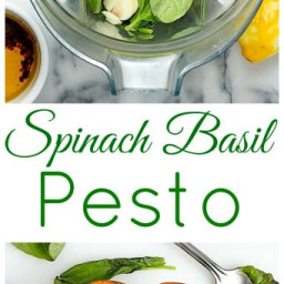 Super Healthy Spinach Basil Pesto (Vegan // Dairy Free // Gluten Free)