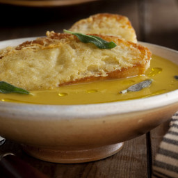 Superb Squash Soup with the Best Parmesan Croutons