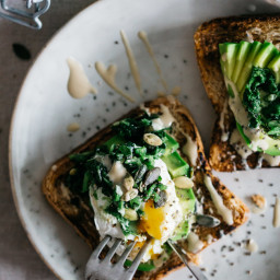 Superfood Kale Tapenade, Avocado and Egg Toast