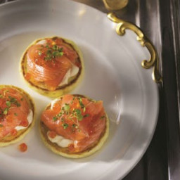Superior Gold Buttermilk Blinis with Smoked Salmon and Horseradish Cream