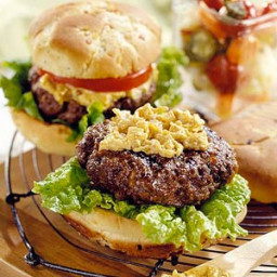 Surf and Turf Burgers with Spicy Caramelized Mayo