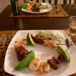 Surf & Turf Skewers with Coconut Lime Rice