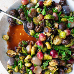 Sweet and Sour Brussels Sprouts with Chestnuts