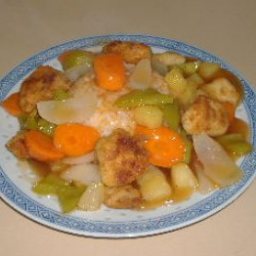 Sweet And Sour Chicken On Steamed Rice
