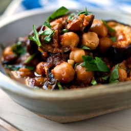 Sweet and Sour Eggplant, Tomatoes and Chickpeas