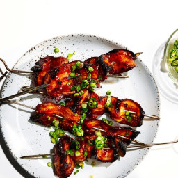 Sweet and Spicy Bacon Kebabs With Scallion-Ginger Relish