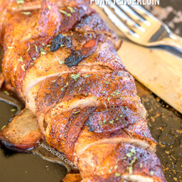 Sweet and Spicy Bacon Wrapped Pork Tenderloin