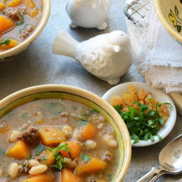 Sweet and Spicy Beef, Butternut, and White Bean Stew