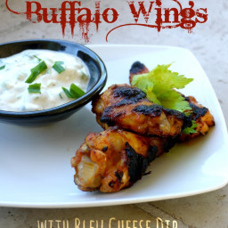Sweet and Spicy Buffalo Wings with Bleu Cheese Dip