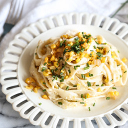 Sweet and Spicy Corn Pasta with Ricotta and Chives (Gluten-Free)