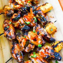 Sweet and Spicy Grilled Wings on Skewers