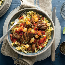 Sweet-and-Spicy Short Ribs with Egg Noodles Recipe