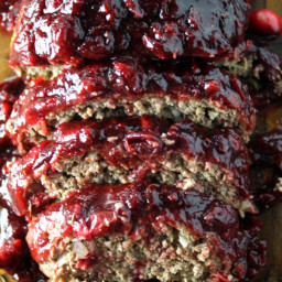 Sweet and Tangy Meatloaf with Balsamic Cranberry Sauce