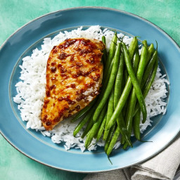 Sweet-As-Honey Chicken with Green Beans over Jasmine Rice