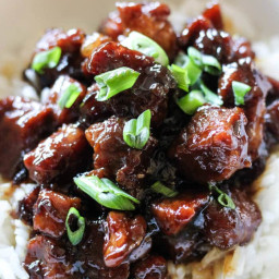 Sweet caramelized pork with rice