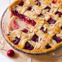 Sweet Cherry Pie with Toasted Almonds