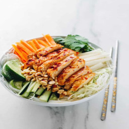 Sweet Chili Glazed Chicken Rice Noodle Bowls