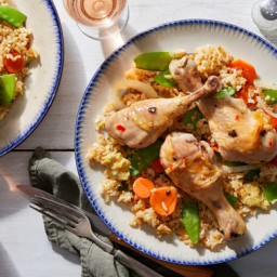 Sweet Chili-Glazed Drumsticks with Vegetable Fried Rice