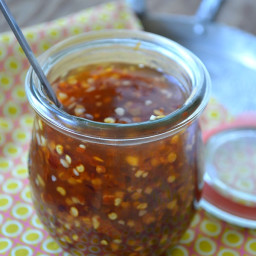 Sweet Chili Sauce Made with Honey and Dried Chili Flakes