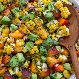 Sweet Corn Salad with Peaches