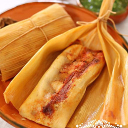 Sweet Corn Tamales with a Savory Filling