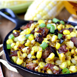 Sweet Corn with Maple-Bourbon Brown Butter and Bacon