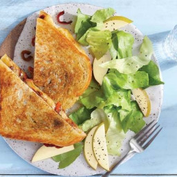 Sweet Pepper & Fig Grilled Cheese with Butter Lettuce & Pear Salad