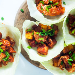 Sweet Potato and BBQ Chicken Lettuce Wrap
