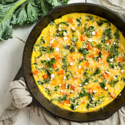 Sweet Potato and Kale Frittata with Goat Cheese