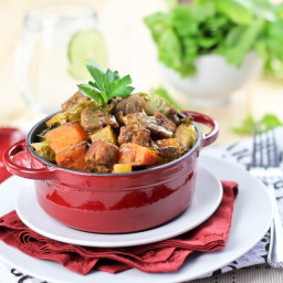 Sweet Potato, Brussel Sprouts and Pork Loin Casserole