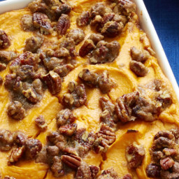 Sweet Potato Casserole with Brown-Sugared Pecans