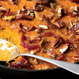 Sweet Potato Casserole with Candie Bacon