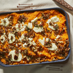 Sweet Potato Casserole with Rosemary and Goat Cheese