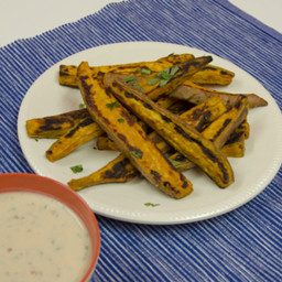 Sweet Potato Fries with Kefir Chipotle Dipping Sauce