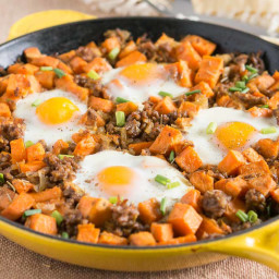 Sweet Potato Hash with Sausage and Eggs