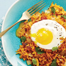 Sweet Potato Hash with Sunny  Side Up Eggs