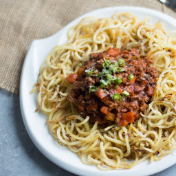 Sweet Potato Noodles with Beef Bolognese