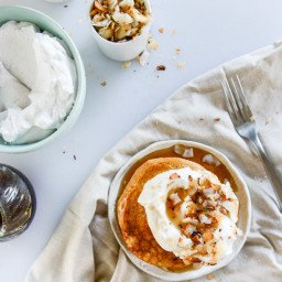 Sweet Potato Pancakes with Coconut Whipped Cream