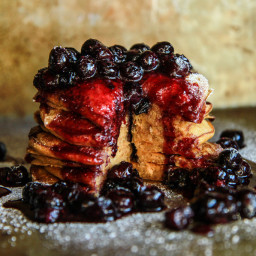 Sweet Potato Pancakes with Spiced Blueberry Sauce