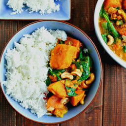 Sweet Potato, Spinach and Cashew Curry