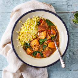 Sweet Potato & Spinach Curry With Lemony Rice