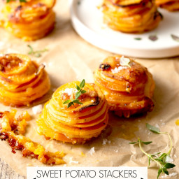 Sweet Potato Stackers w/ Gruyere, Parmesan Cheese & Thyme