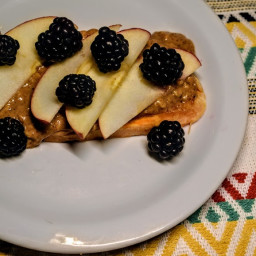 Sweet Potato “Toast” with Nut Butter and Blackberries