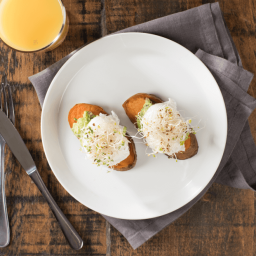 Sweet Potato “Toast” with Poached Eggs