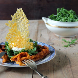 Sweet Potato Waffles with Cheese Shards
