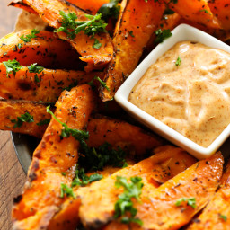 Sweet Potato Wedges with Honey Chipotle Dipping Sauce