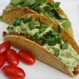 Sweet Pulled Pork Tacos with Avocado Cream Sauce