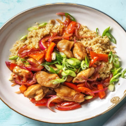 Sweet & Sour Chicken with Red Pepper and Bulgur Wheat