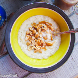 Sweet Tapioca Pudding with Salty Caramel and Cashew Nuts