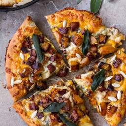 Sweet ‘n’ Spicy Fall Harvest Pizza w/ Roasted Butternut, Caramelized Onions